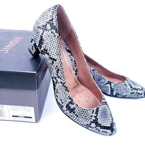 NEW Vionic Madison Mia Snakeskin Print Heels Pumps Comfort Orthotic Shoes Size 6